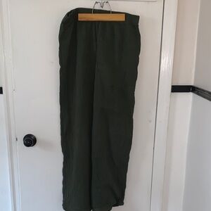 Green cotton double gauze beach/pool pants